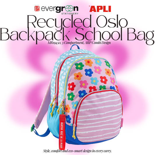[SG] APLI Recycled Oslo Backpack | Lightweight, Durable & Spacious [Evergreen Stationery]