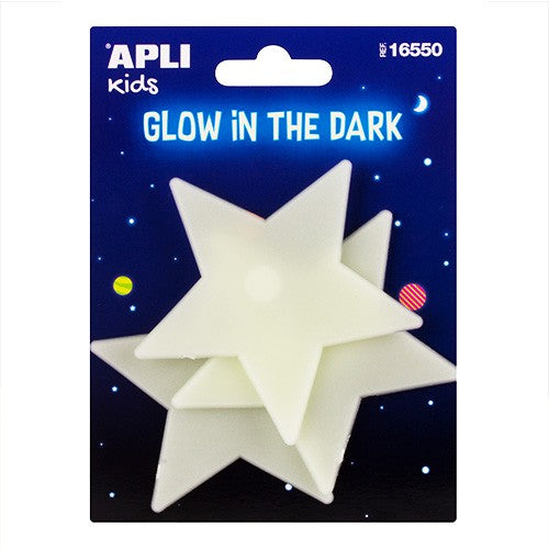 Apli #16549/16550/16551 Glow in the Dark Small Stars/Stars/Moon