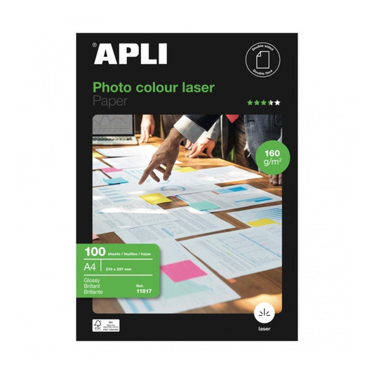 [SG] Apli Photo Paper Glossy Colour Laser A4 160gsm 100 sheets [Evergreen Stationery]