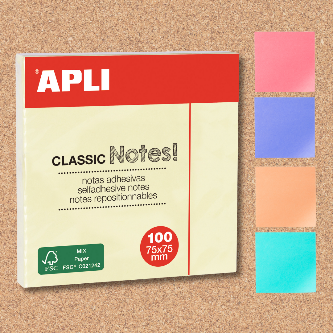 [SG] Apli 3x3 Inches Yellow Self-Adhesive Sticky Notes | 100 Sheets/Pad | FSC-Certified [Evergreen Stationery]