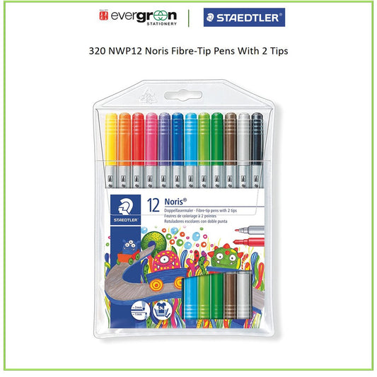 Staedtler 320 NWP12 Noris Fibre-Tip Pens With 2 Tips