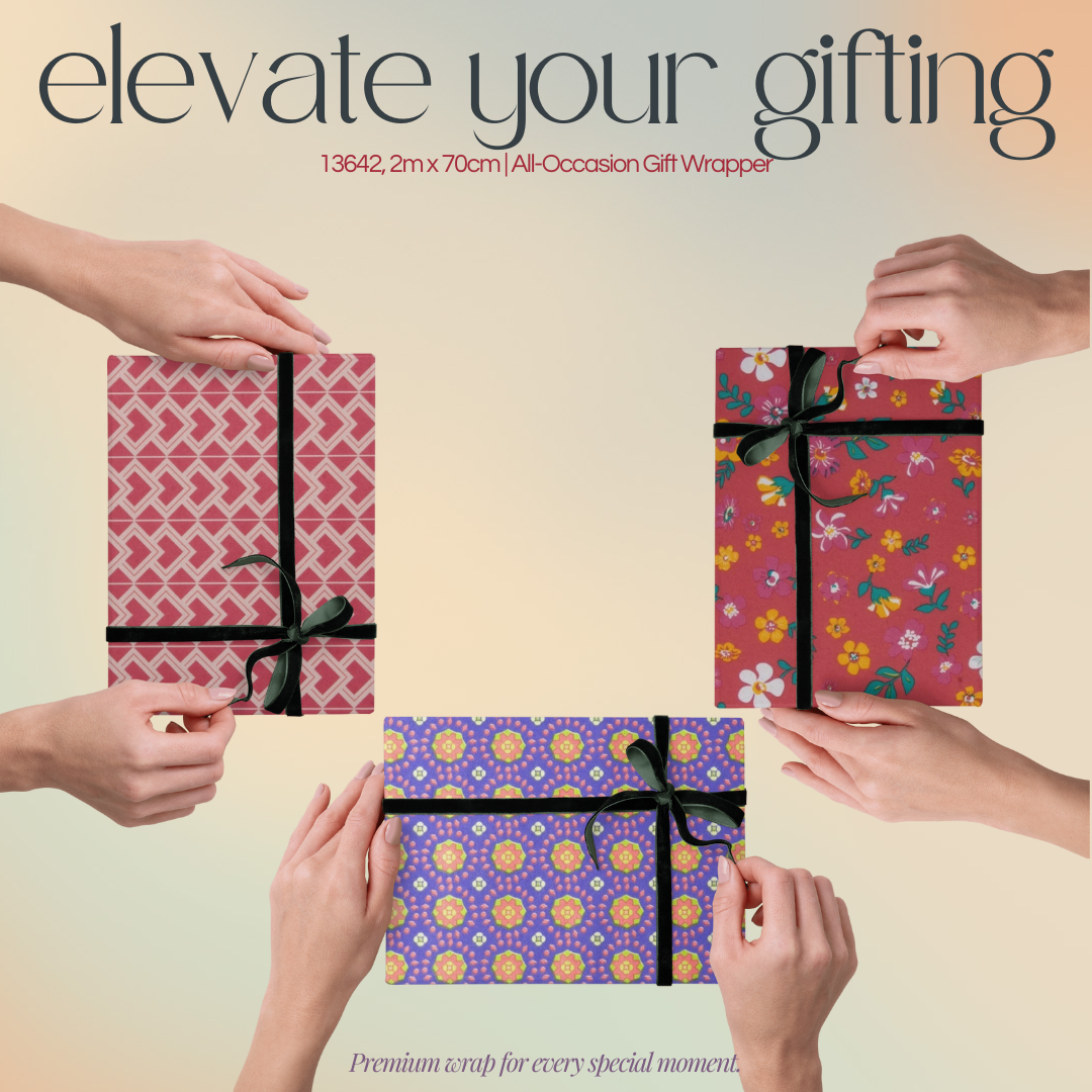 [SG] APLI Premium Gift Wrap Paper Roll – 2m x 70cm | Easy-Cut & High Quality [Evergreen Stationery]