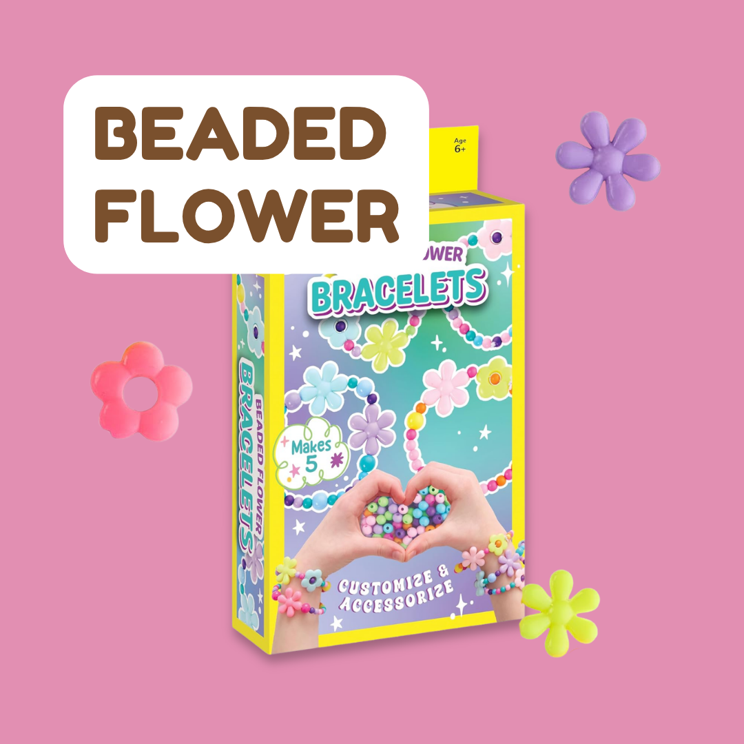 Faber Castell Mini Kit Bracelets | Woven Cube/ Beaded Flower | DIY Jewelry Craft Kit | Fun, Mess-Free Travel Activity | Ages 6+