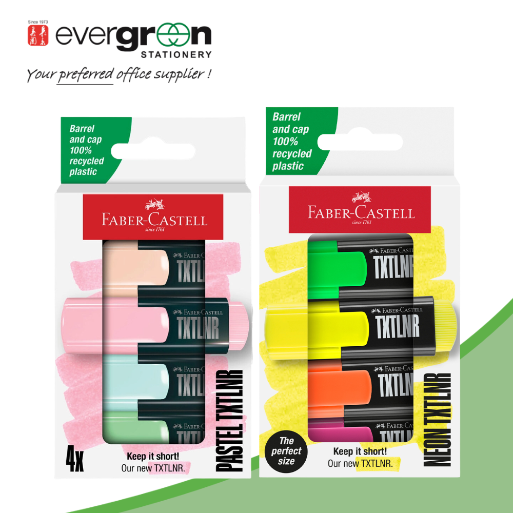 Faber Castell Textliner Mini Set of 4 Neon/Pastel