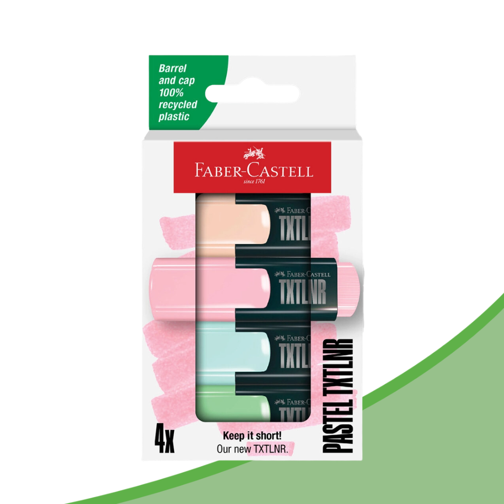 Faber Castell Textliner Mini Set of 4 Neon/Pastel