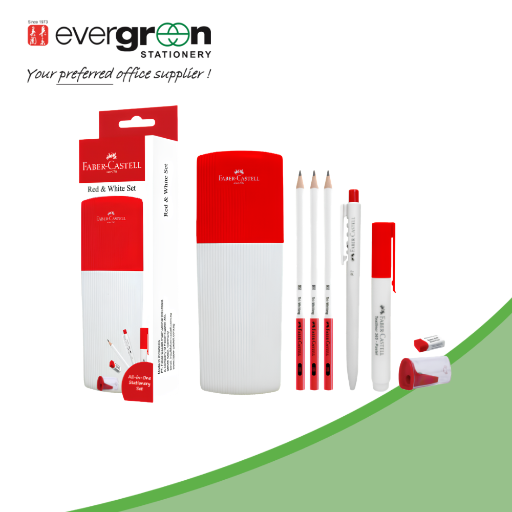 Faber-Castell Red & White Stationery Set