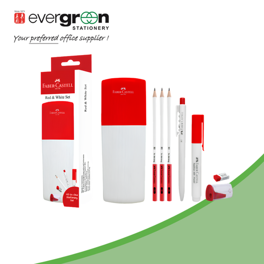 Faber-Castell Red & White Stationery Set