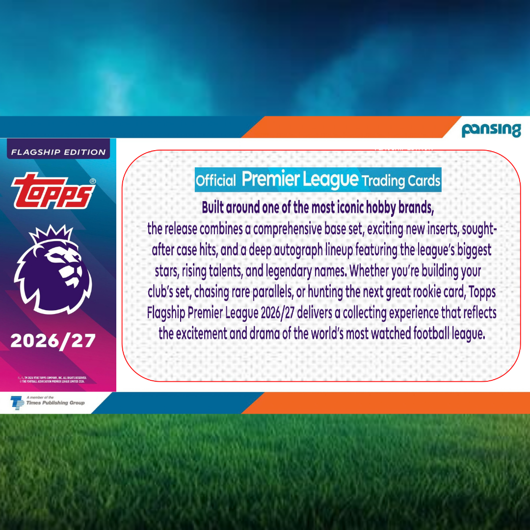 Topps Premier League 2026/2027 Flagship Mega Tin |Trading Cards|Football|40 Cards Each|
