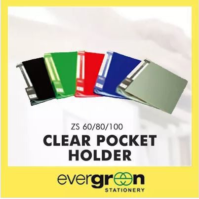 [SG] Clear Pockets A4 File Document Holder Filing Project Organizer 60 / 80 Pockets [Evergreen Stationery]