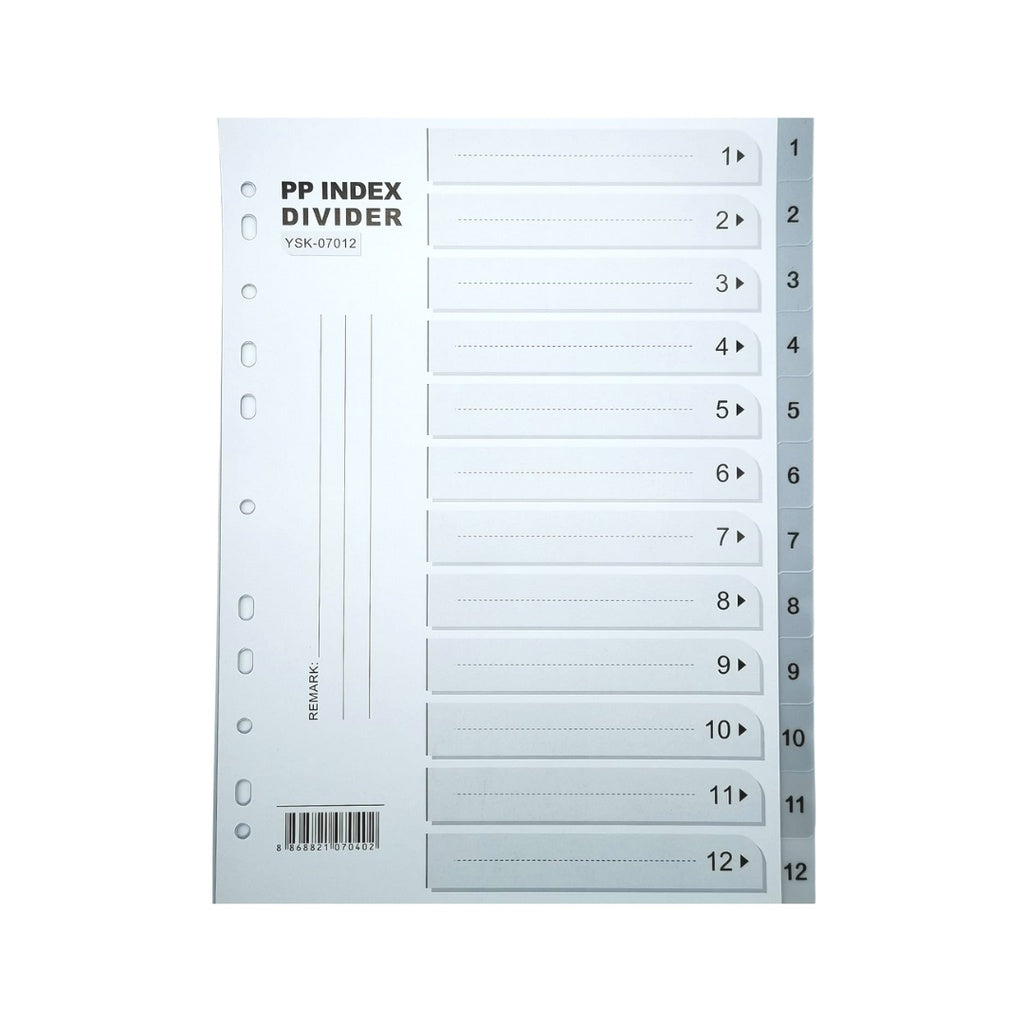 [SG] A4 PVC Grey Index Divider [Evergreen Stationery]