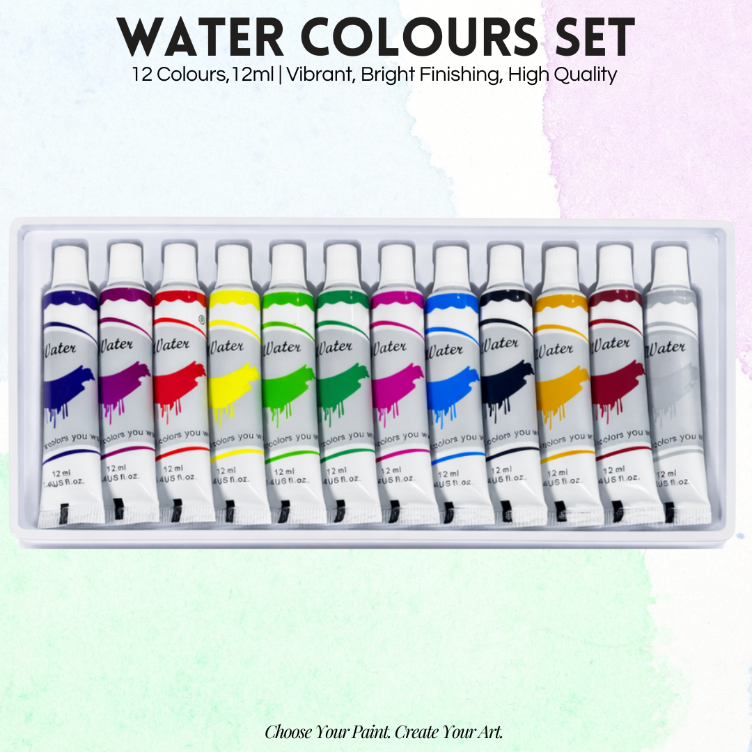 [SG] 12 Colours Artist Paint Set 12ml | Water, Acrylic & Oil Paints [Evergreen Stationery]
