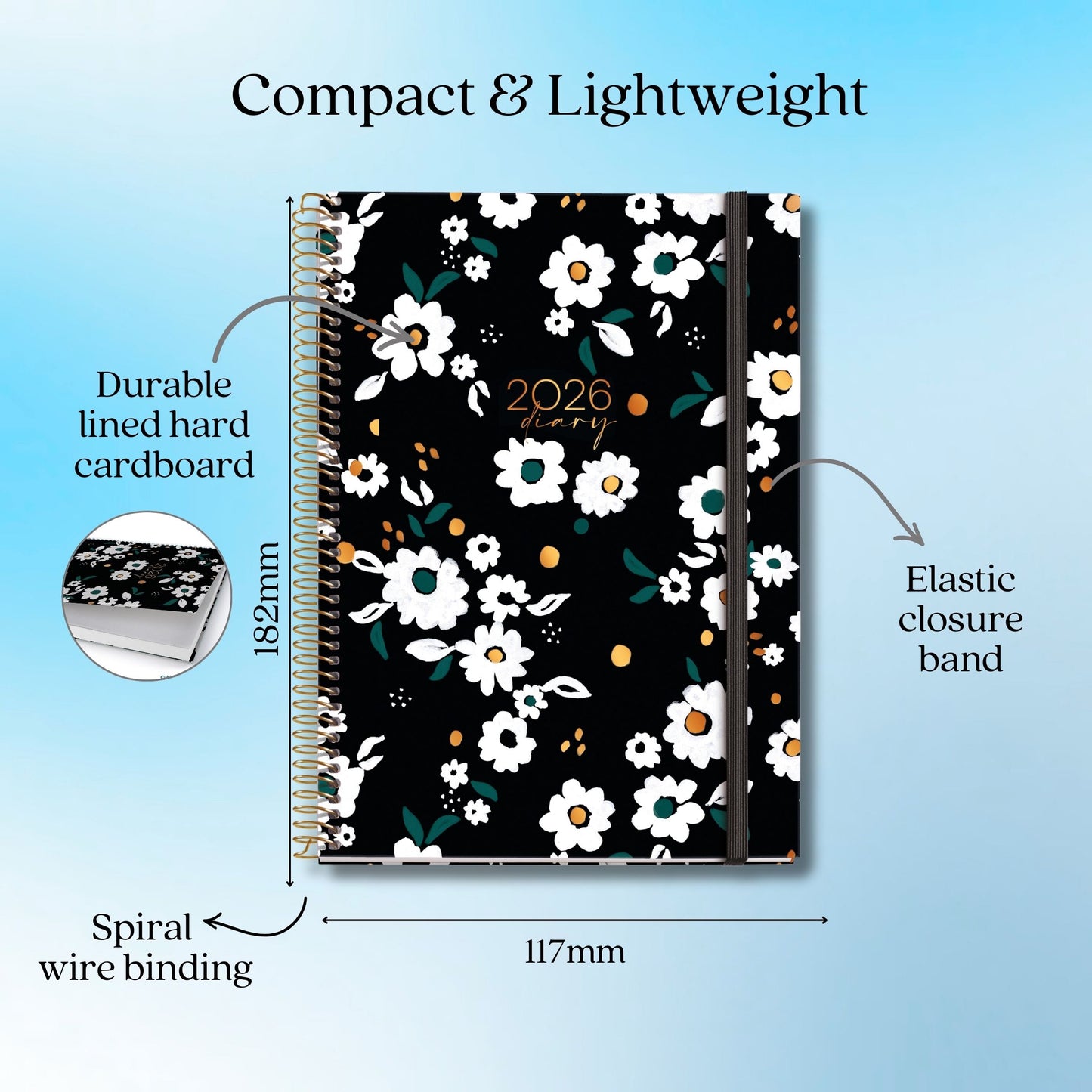 [SG] APLI MIQUELRIUS 2026 A6+ Daily Hardcover Spiral Bound Planner [Evergreen Stationery]