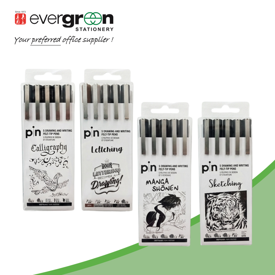 Uni PIN-200 5PC Set | Calligraphy/ Lettering/ Manga Shonen/ Sketching | Journaling | Calligraphy | Manga artists