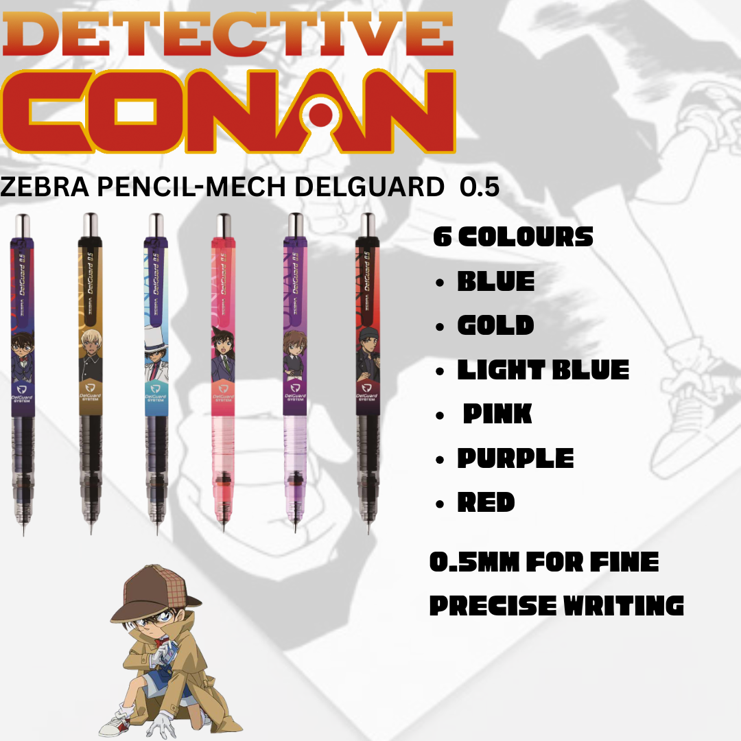 Zebra Delguard Detective Conan Limited Edition Individual 0.5mm Mechanical Pencil | Anime Lovers
