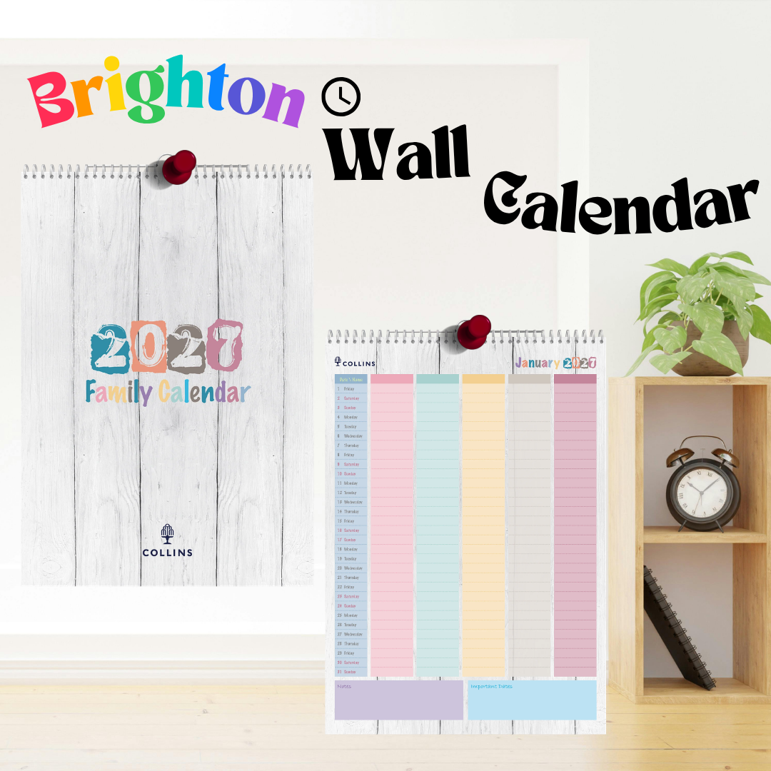 2027 Collins Desktop/A3 Family Wall Calendar | 12-Month Planner & International Holidays
