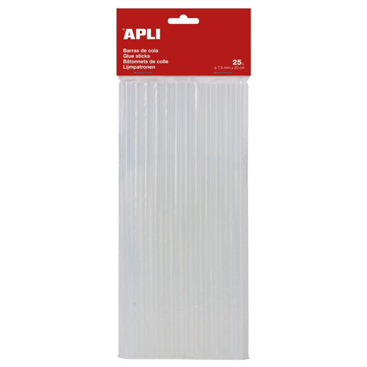 Apli #17003 Hot Melt Sticks Trans 7.5mm x 20cm 25s