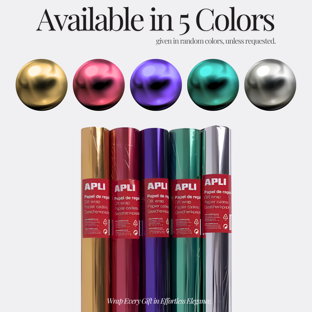 [SG] APLI Metallic Giftwrap Paper In Roll 2m x 70cm [Evergreen Stationery]
