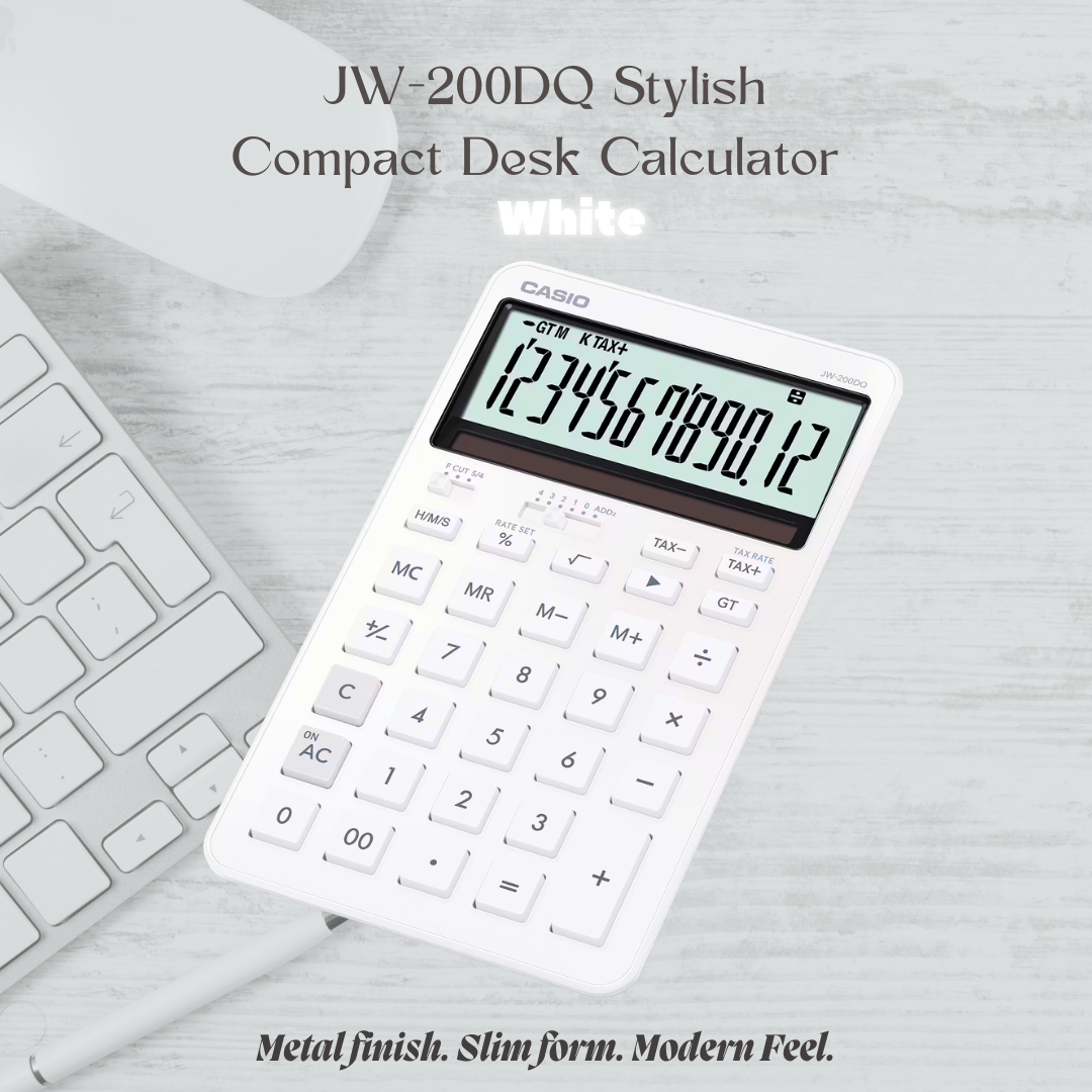 [SG] Casio JW-200DQ Stylish Compact Desk Calculator [Evergreen Stationery]