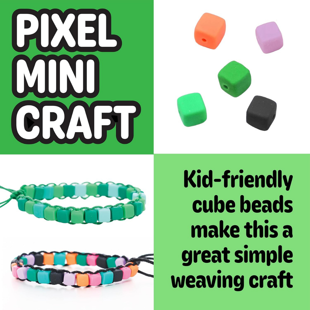 Faber Castell Mini Kit Bracelets | Woven Cube/ Beaded Flower | DIY Jewelry Craft Kit | Fun, Mess-Free Travel Activity | Ages 6+