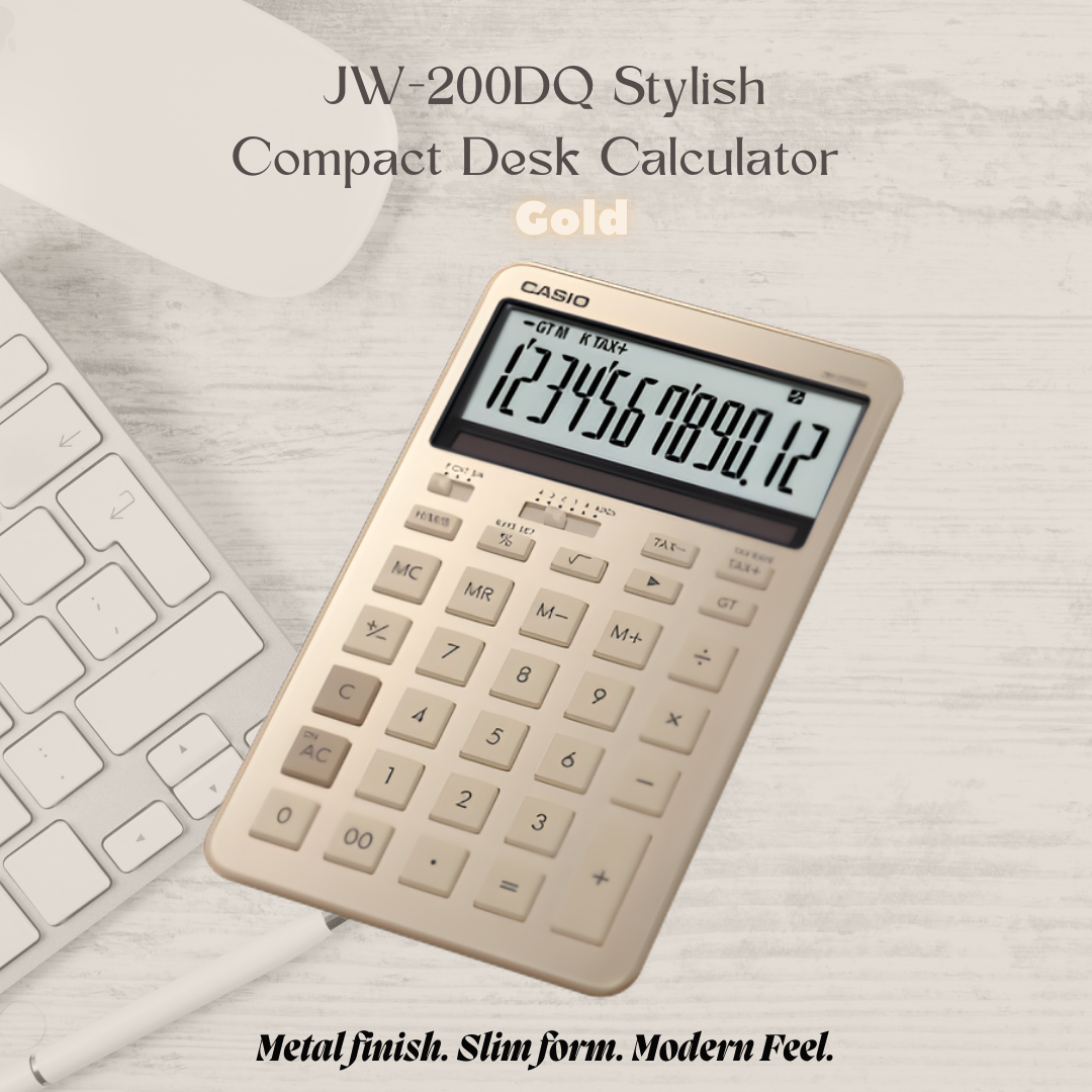 [SG] Casio JW-200DQ Stylish Compact Desk Calculator [Evergreen Stationery]