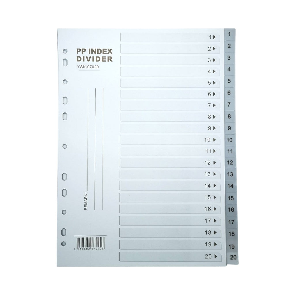 [SG] A4 PVC Grey Index Divider [Evergreen Stationery]