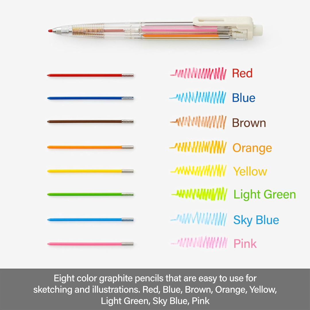 [SG] Pentel Multi 8 M Pencil 8 Colors [Evergreen Stationery]