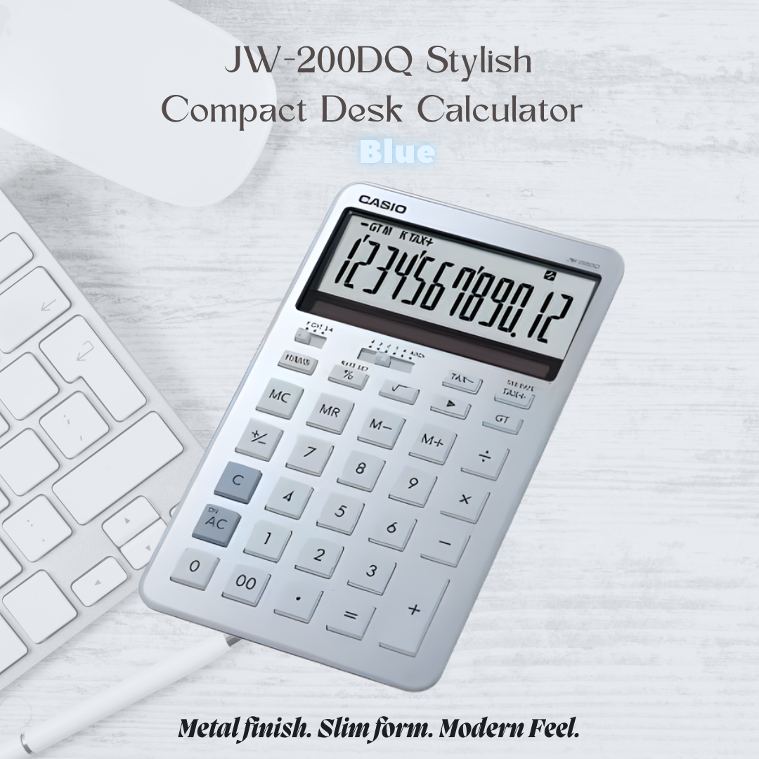 [SG] Casio JW-200DQ Stylish Compact Desk Calculator [Evergreen Stationery]