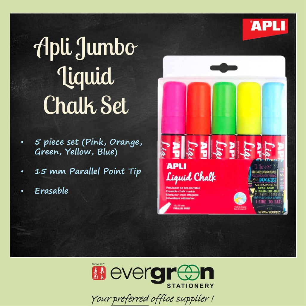 Apli Jumbo Liquid Chalk 5Pcs/Set 15mm Parallel Point