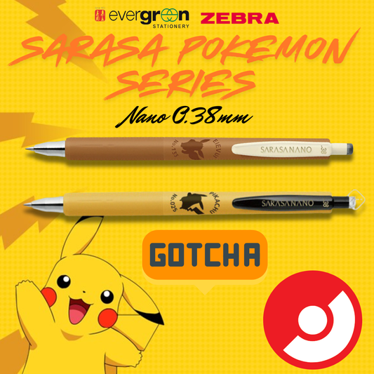 [SG] LIMITED EDITION | Zebra Sarasa Nano 0.38mm Pokemon Series (Black Ink) [Evergreen Stationery]