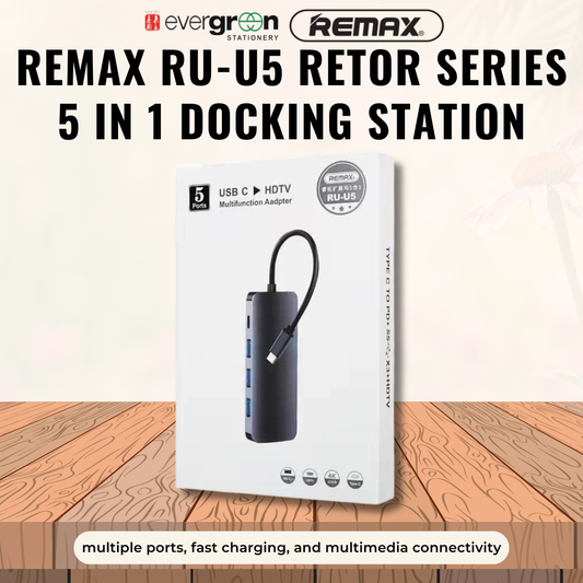 [SG] Remax RU-U5 Retor Series 5 in 1 Docking Station [Evergreen Stationery]