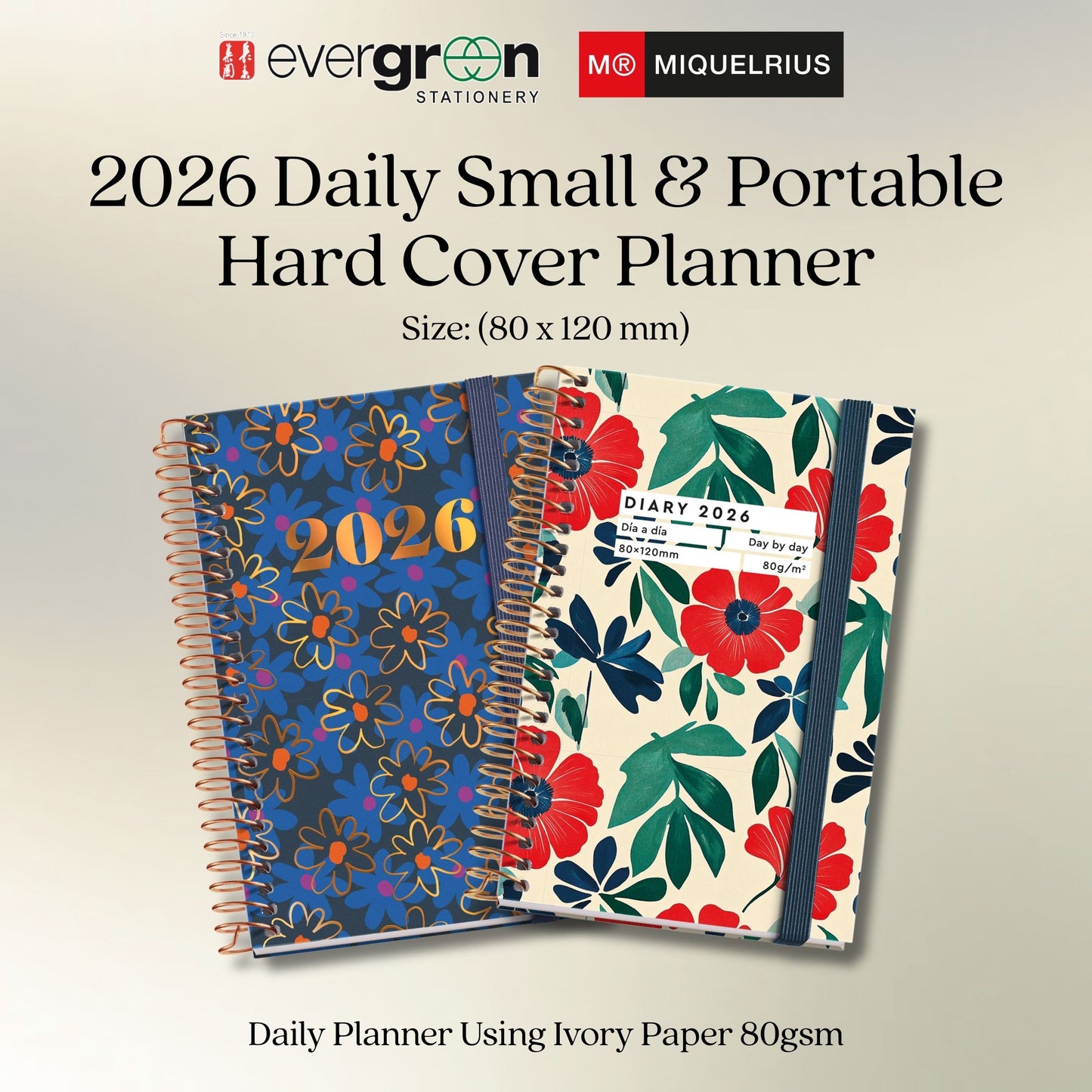 [SG] APLI MIQUELRIUS 2026 Small and Portable Daily Planner [Evergreen Stationery]