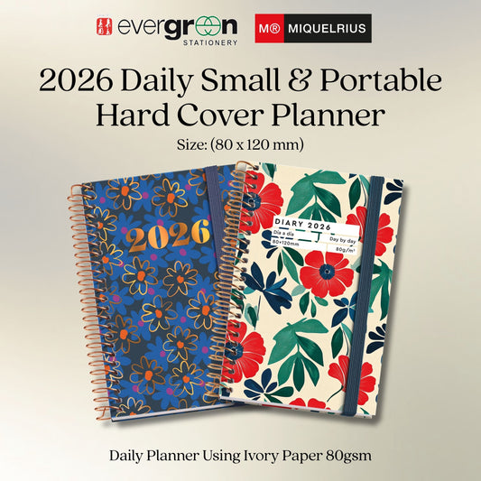 [SG] APLI MIQUELRIUS 2026 Small and Portable Daily Planner [Evergreen Stationery]