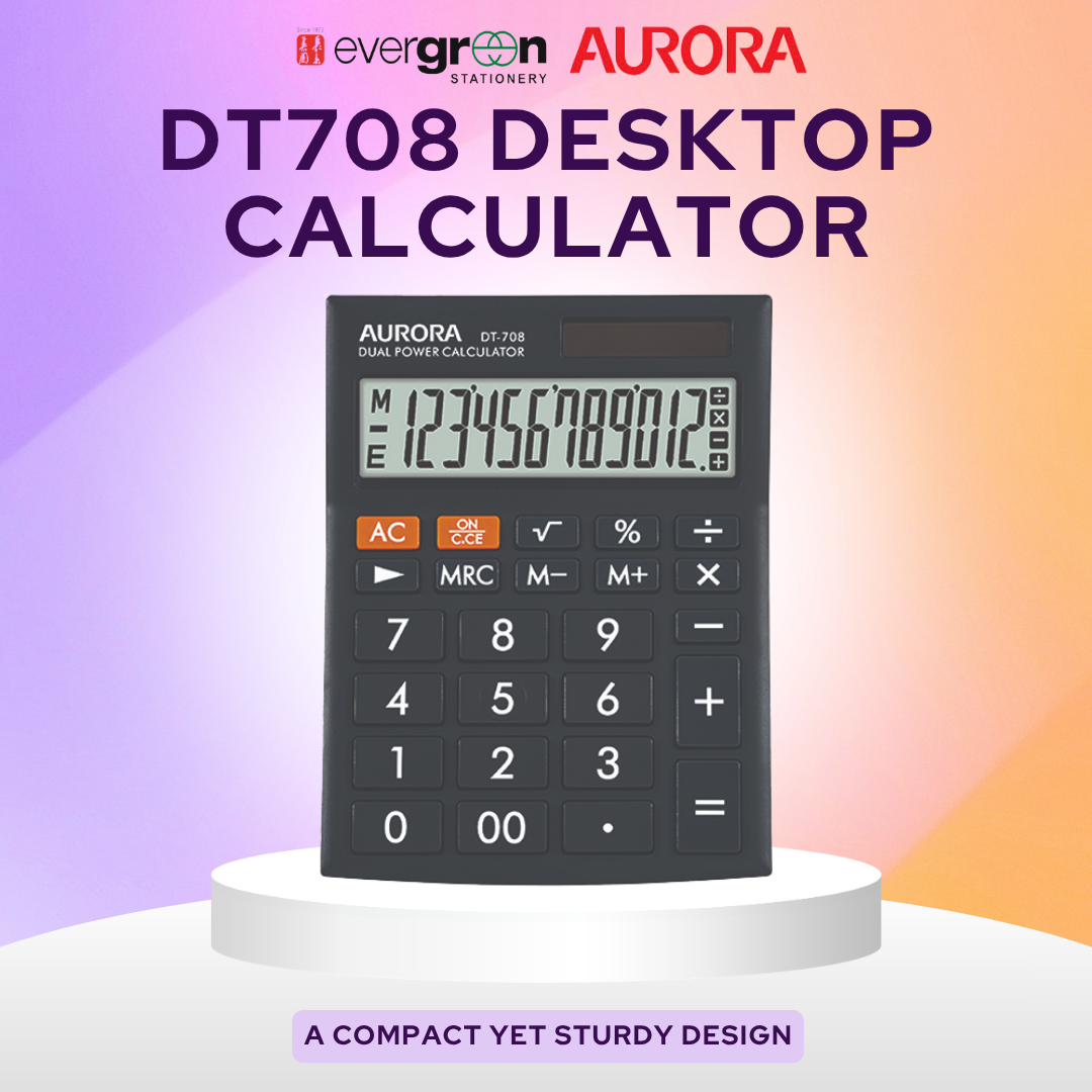 [SG] Aurora DT708 Desktop Calculator [Evergreen Stationery]