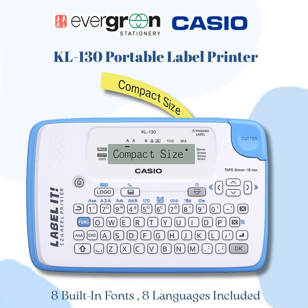 [SG] Casio KL-130 Label Printer | Multi-Language & Barcode Printing [Evergreen Stationery]
