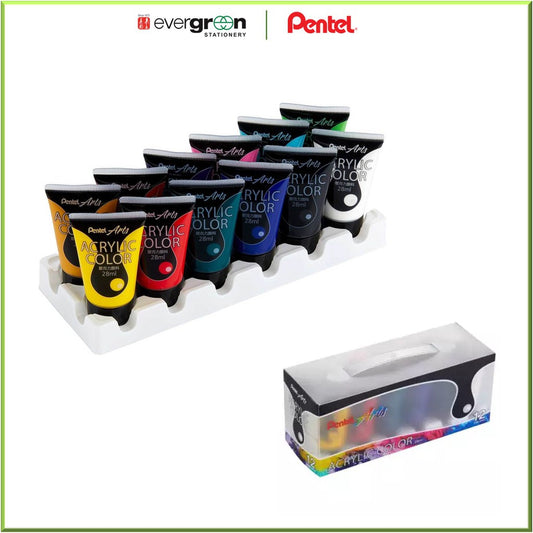 Pentel Acrylic Paint 12 Colours Set WA2-12E