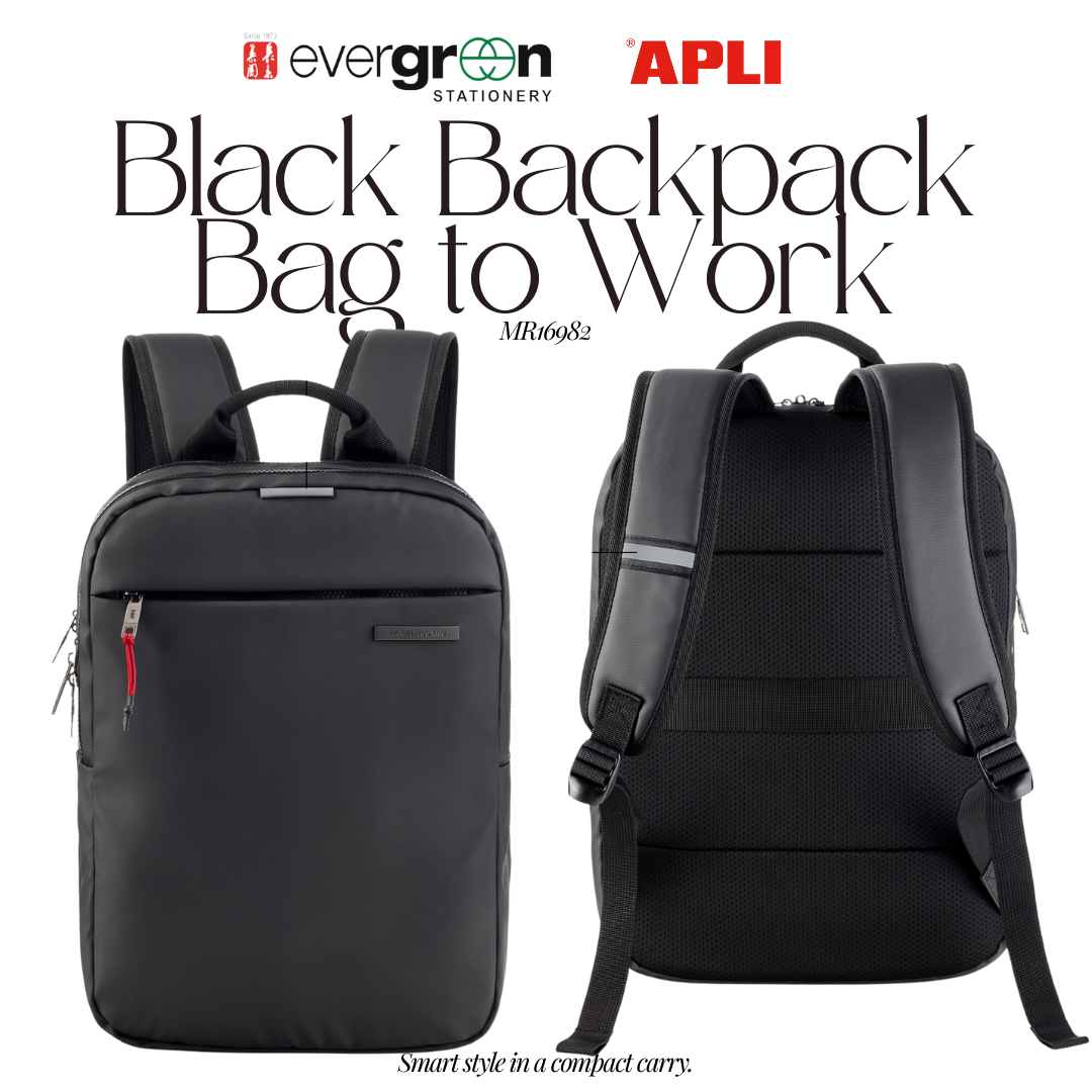 [SG] APLI Small Backpack – Black “Bag to Work” Series | Compact, Lightweight [Evergreen Stationery]