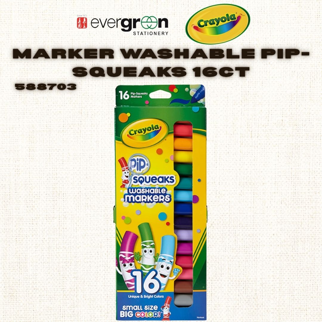 [SG] Crayola Washable Pip-Squeaks Markers 16 Colours [Evergreen Stationery]