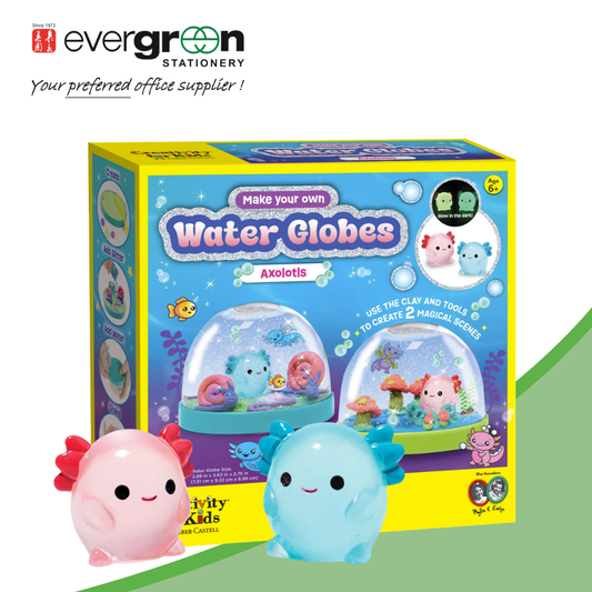 Faber Castell MYO Water Globes Axolotis | Ages 6+ | DIY snow globe kit | Sculpt whimsical aquatic scenes