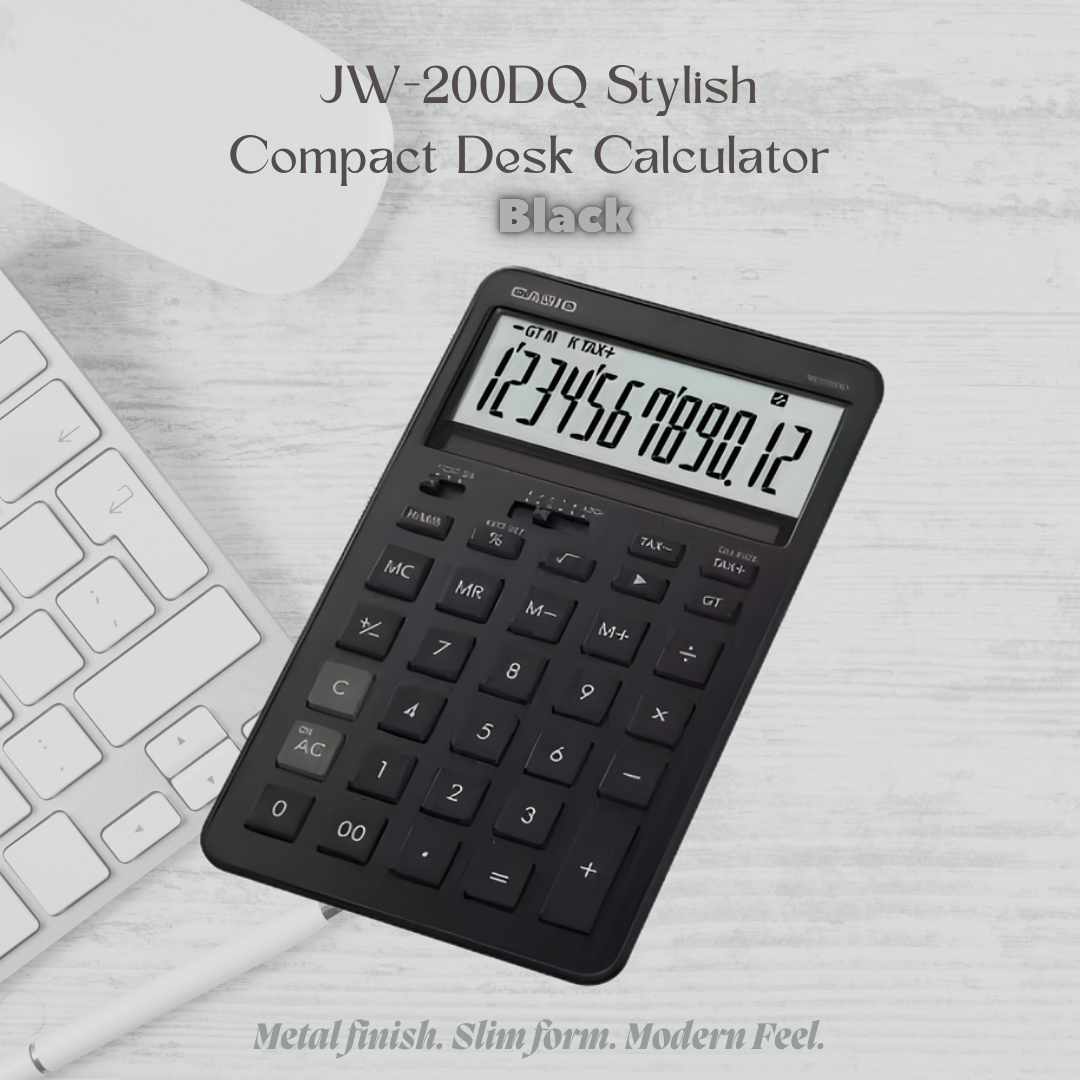 [SG] Casio JW-200DQ Stylish Compact Desk Calculator [Evergreen Stationery]