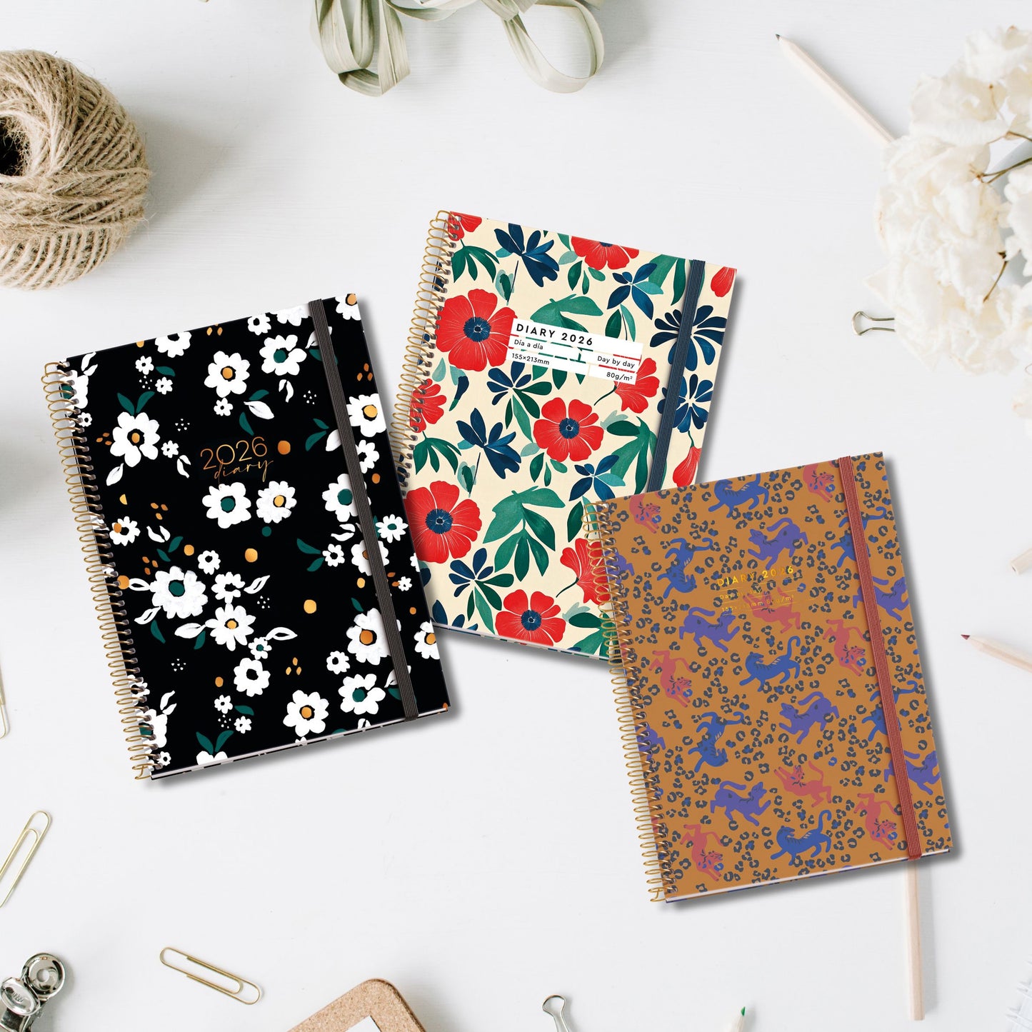 [SG] APLI MIQUELRIUS 2026 A6+ Daily Matte Laminated Hard Cover Spiral Bound Planner [Evergreen Stationery]