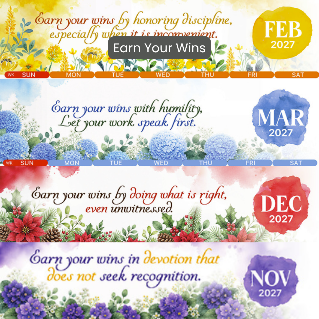 2027 Desktop Calendar Design | 14 designs | 19 x 21.8cm |  20.3 x 21.8cm | Inspirational Quotes | Landscape image | Horoscope | Chinese Zodiac | Bible Verses