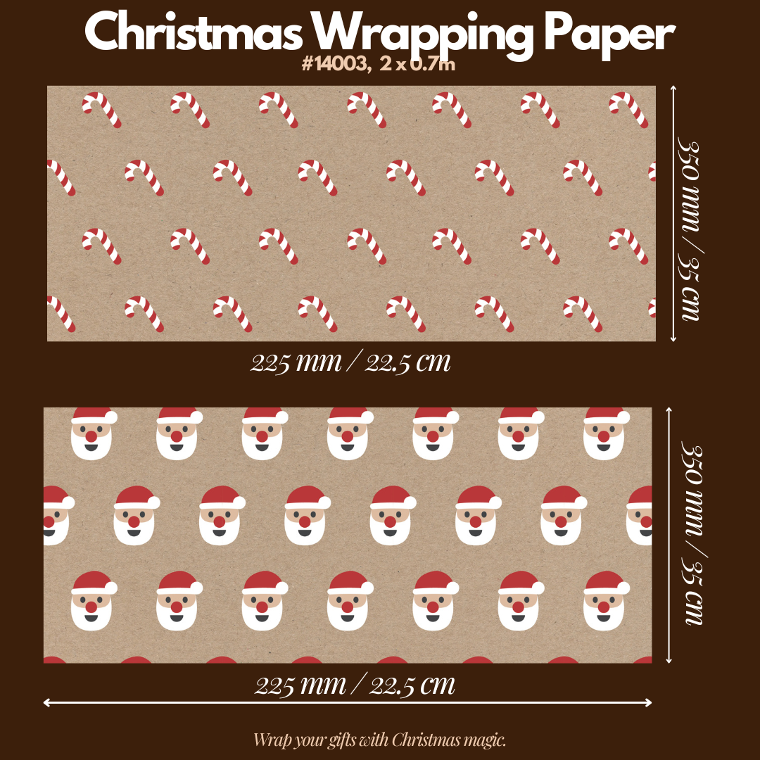 [SG] APLI Christmas Wrapping Paper – 2m x 0.7m Gift Wrap Premium Roll [Evergreen Stationery]