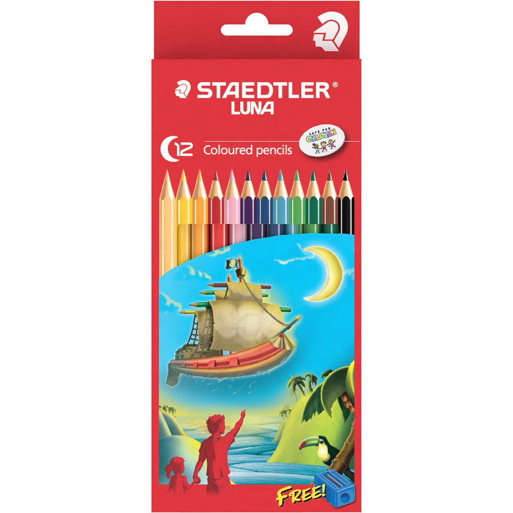 Staedtler Luna Permanent Colour  Pencil Full Length 12 colors