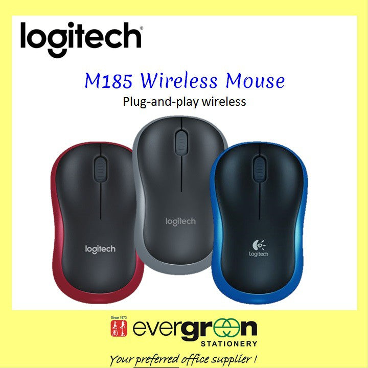 [SG] Logitech M185 Plug-and-Play Wireless Mouse [Evergreen Stationery]
