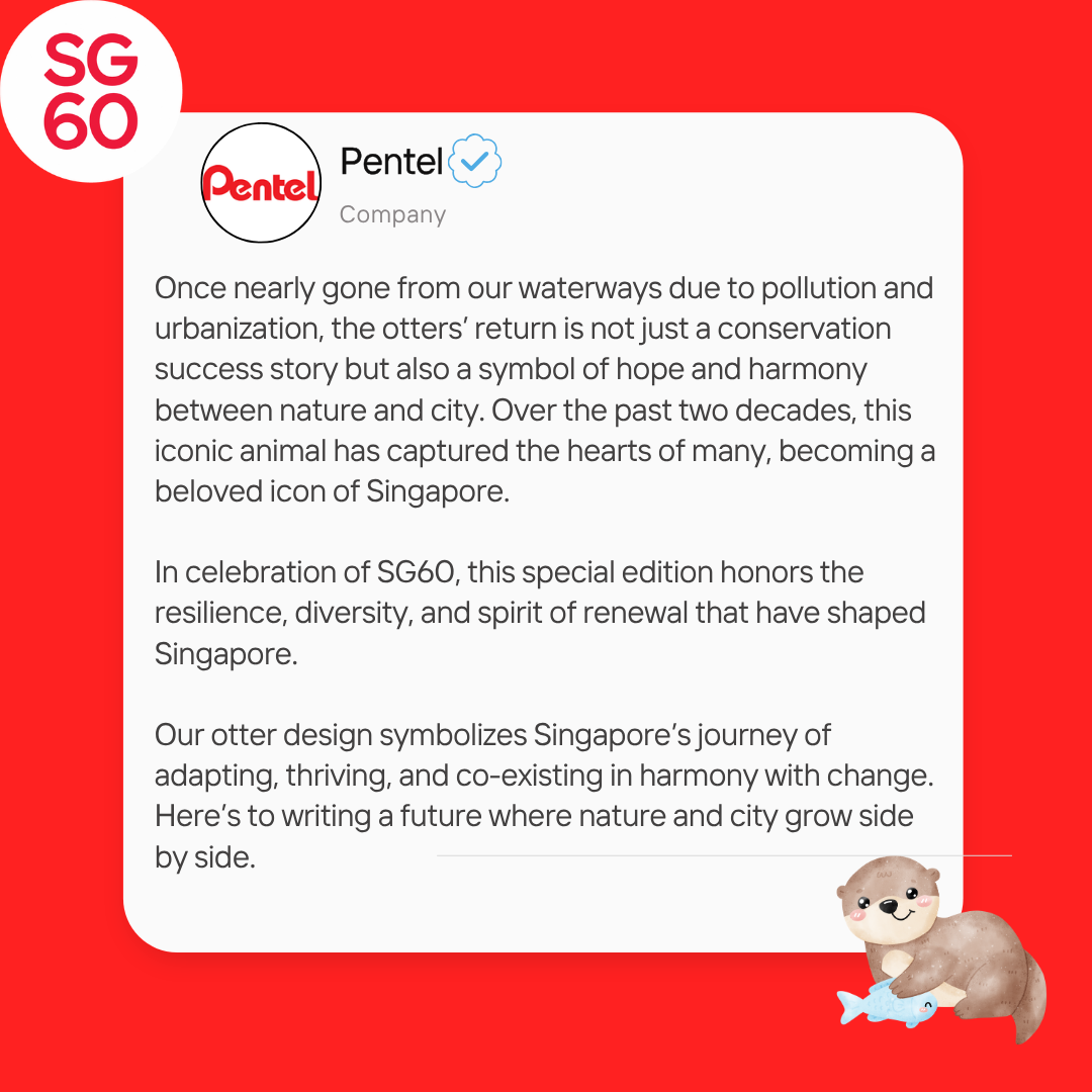 [SG] Limited Edition Pentel SG60 Otter Design Energel Pen [Evergreen Stationery]