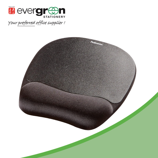 Fellowes Memory Foam Mouse Pad & Wrist Rest | Non-Skid | Optical-Friendly | Pressure Relief | Black