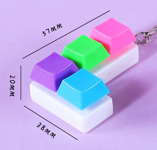 Colourful Keyboard Square Clicker Keychain | ASMR Stress Relief Fidget Toy