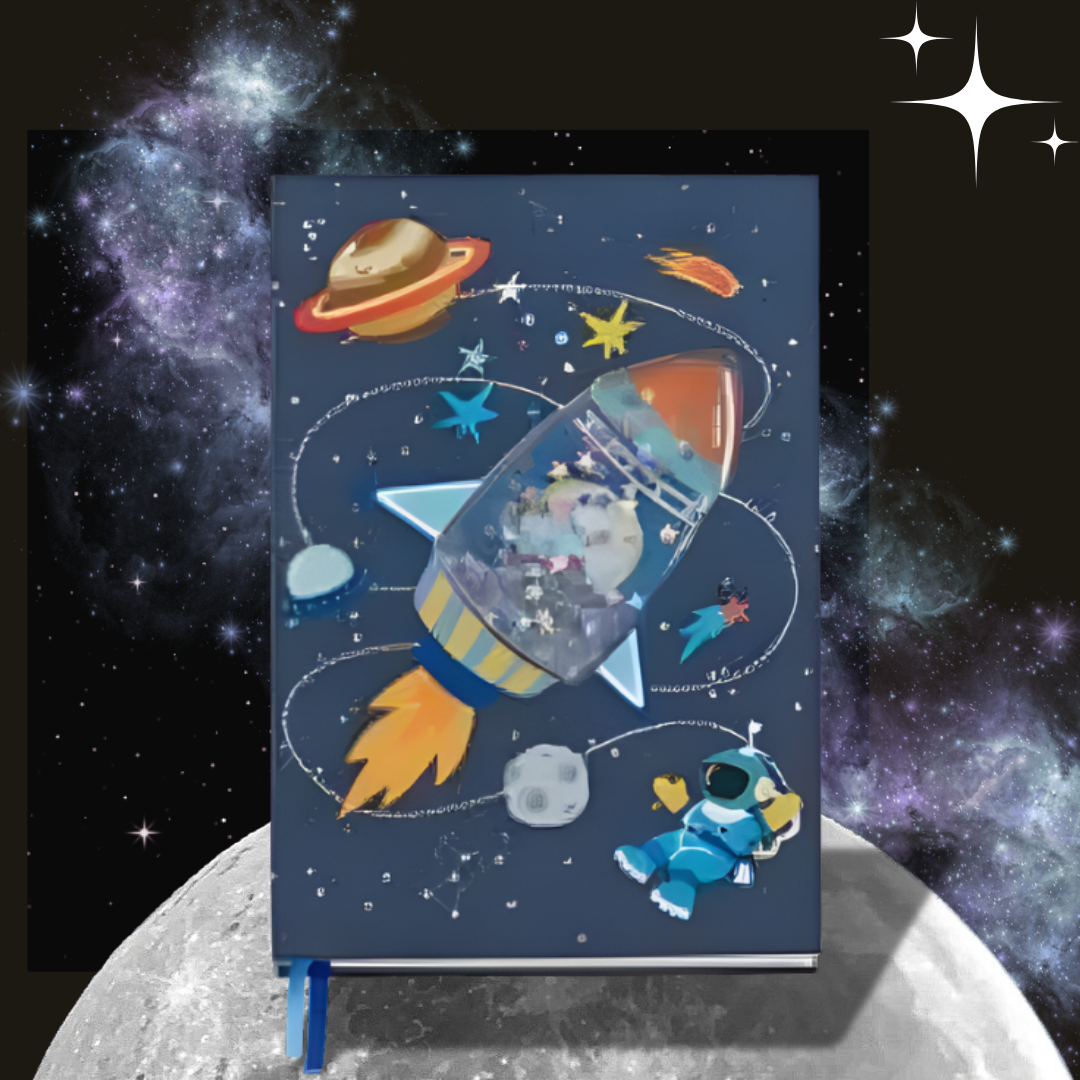 [SG] Apli A5 Rocket Space Glitter Notebook [Evergreen Stationery]