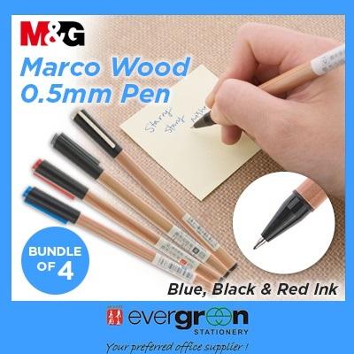MG AGPB3301 Marco Wood Pen | 4 colours/set