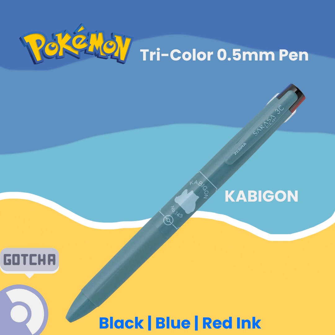[SG] LIMITED EDITION | Zebra Sarasa Clip Pokemon Tri-Color 0.5mm Gel Pen | Blue, Red & Black Ink [Evergreen Stationery]